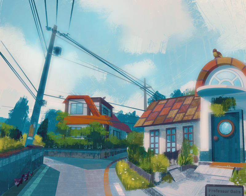 Illustration for article titled Beautiful Paintings Of Pokemon's Kanto Region